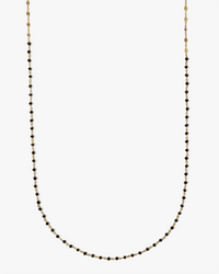 Chan Luu Jewelry Black Garnet/Gold 32" Wire Wrap Bead Necklace in Black Garnet w/ Gold