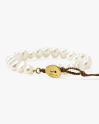 Chan Luu Jewelry Gold / White Pearl CL Pearl Bead Bracelet