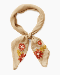 Chan Luu Accessories Doeskin Embroidered Floral Bandana in Doeskin