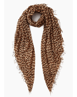 Chan Luu Accessories Roasted Pecan Leopard Print C/S Scarf in Roasted Pecan