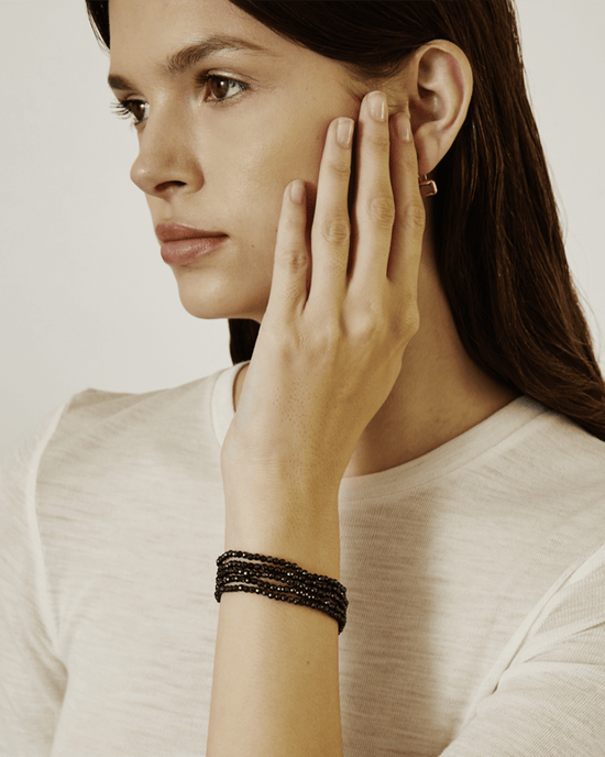Chan Luu Jewelry Mystic Black/Silver Naked Wrap Bracelet in Mystic Black w/ SS