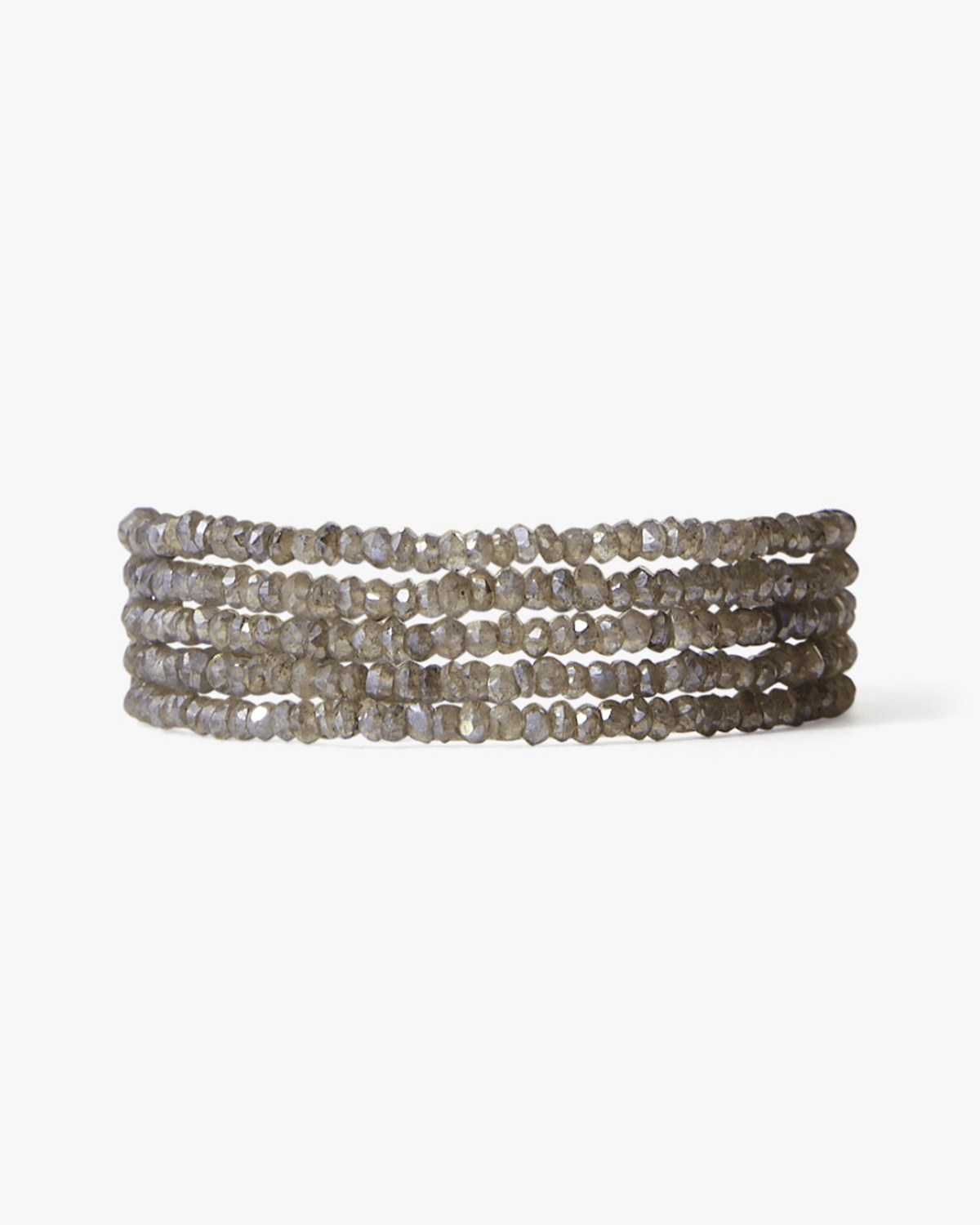 Chan Luu Jewelry Labradorite/SS Naked Wrap Bracelet in Mystic Labradorite w/ SS