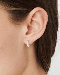 Chan Luu Jewelry Gold / Cream Pearl Petite Cream Pearl Holly Hoop Earrings
