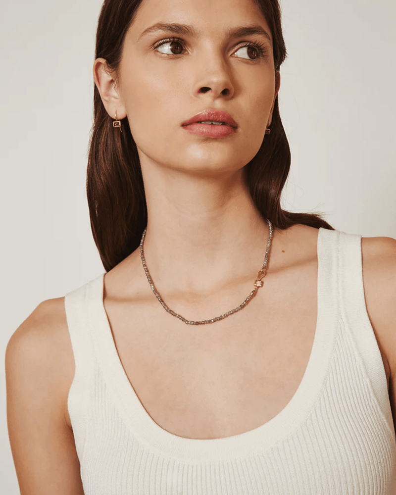 Chan Luu Jewelry Labrodorite Mix/Gold Petite Odyseey Necklace in Labradorite Mix w/ Gold