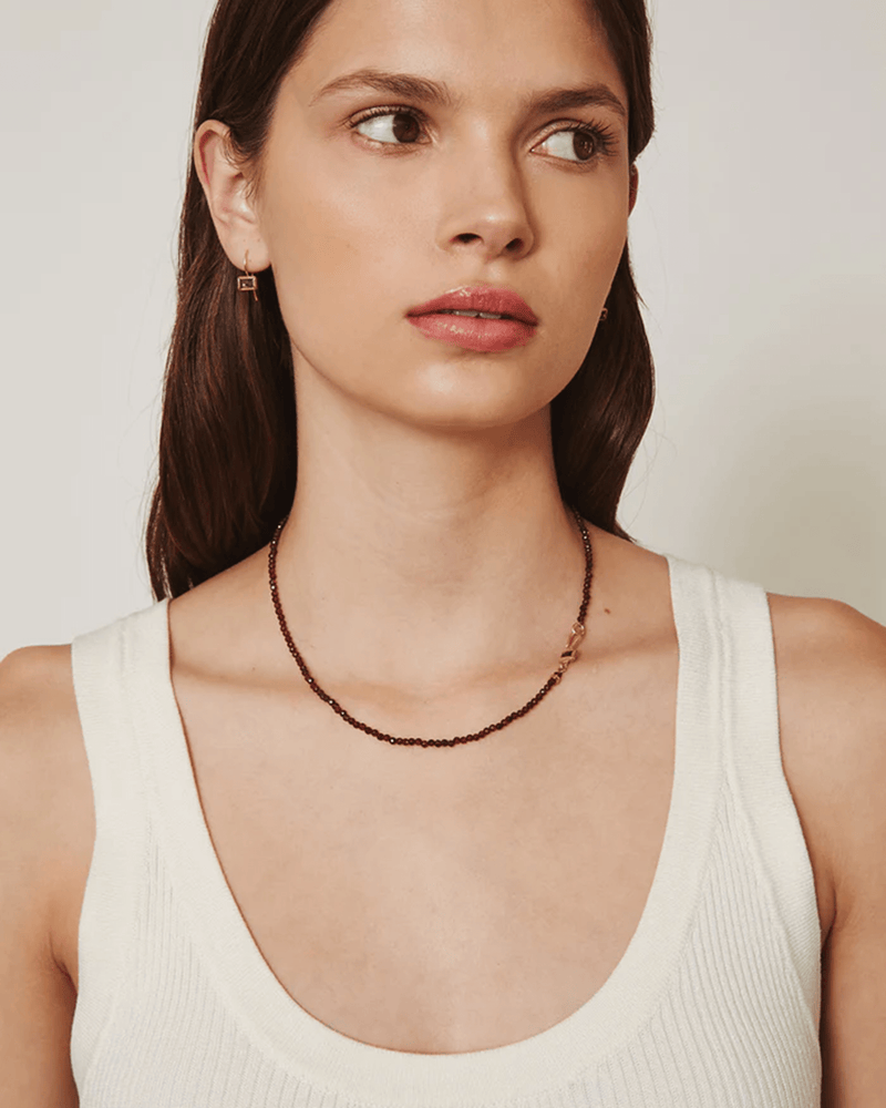 Chan Luu Jewelry Garnet Mix/Gold Petite Odyssey Necklace in Garnet w/ Gold