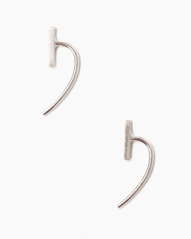 Chan Luu Jewelry Silver Silver Gold Bar and Hook Earrings