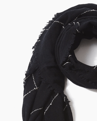 Chan Luu Accessories Black Windowpane Cashmere Scarf in Black