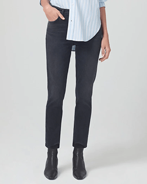 Citizens of Humanity Denim Charlotte High Rise Straight in Black Ink