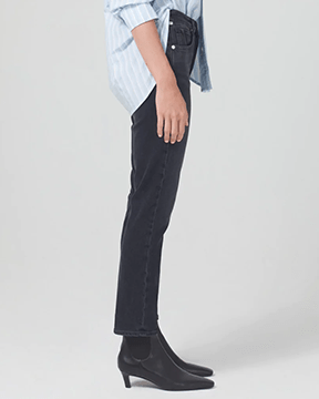 Citizens of Humanity Denim Charlotte High Rise Straight in Black Ink