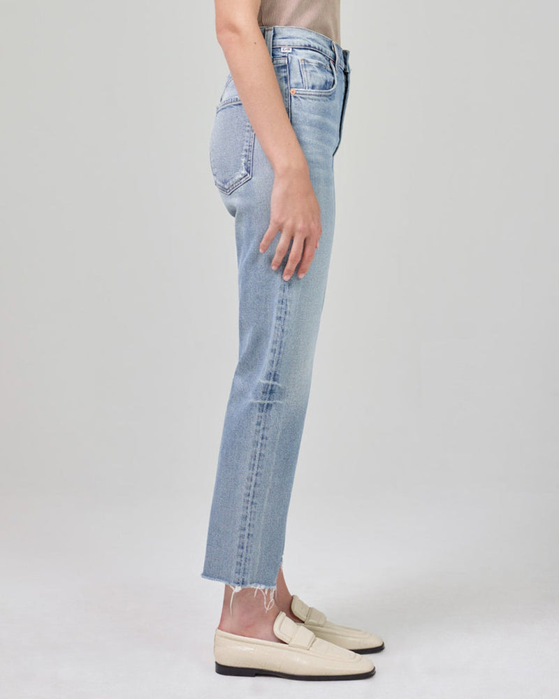 Citizens of Humanity Denim Daphne High Rise Stovepipe Crop in Checkmate