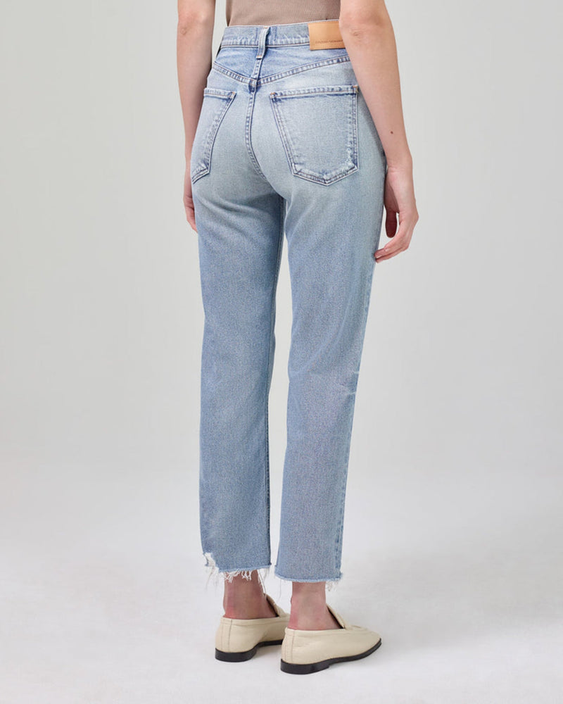 Citizens of Humanity Denim Daphne High Rise Stovepipe Crop in Checkmate