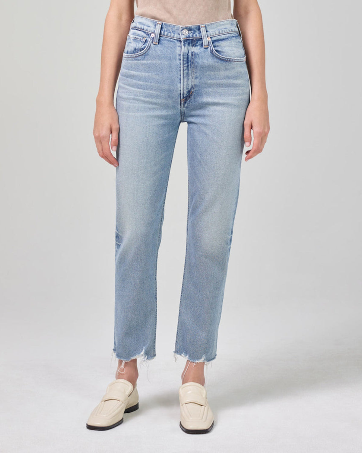 Citizens of Humanity Denim Daphne High Rise Stovepipe Crop in Checkmate