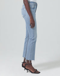 Citizens of Humanity Denim Isola Cropped Boot in Blue Moon