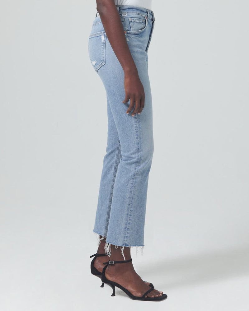Citizens of Humanity Denim Isola Cropped Boot in Blue Moon