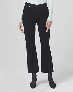 Citizens of Humanity Denim Isola Cropped Bootcut in Plush Black