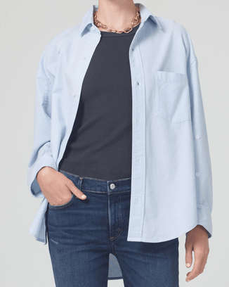 Citizens of Humanity Clothing Kayla Shirt in Oxford Blue