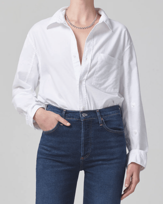 Citizens of Humanity Clothing Kayla Shirt in Oxford White