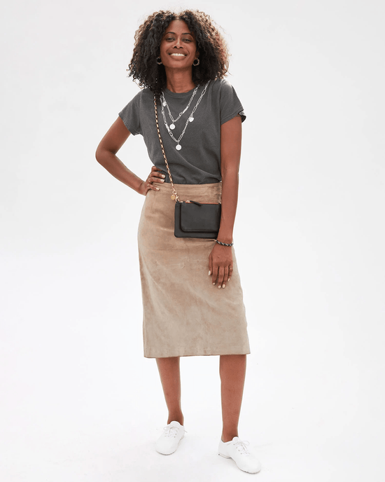 Clare V. Box Chain Crossbody Strap in Brass 