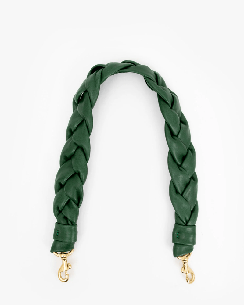 Clare V. Accessories Evergreen Braided Shoulder Strap - Italian Nappa in Evergreen