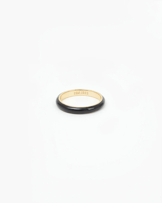 Clare V. Jewelry Enamel Stacking Ring in Black/Gold