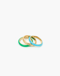 Clare V. Jewelry Enamel Stacking Ring in Turquoise/Gold