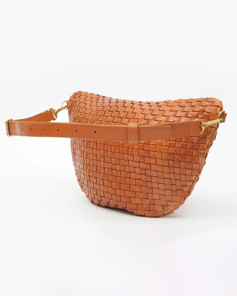 Clare V. Accessories Natural Grande Fanny in Natural Woven Checker