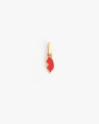 Clare V. Jewelry Lips Charm in Lipstick Red Nappa/Vintage Gold