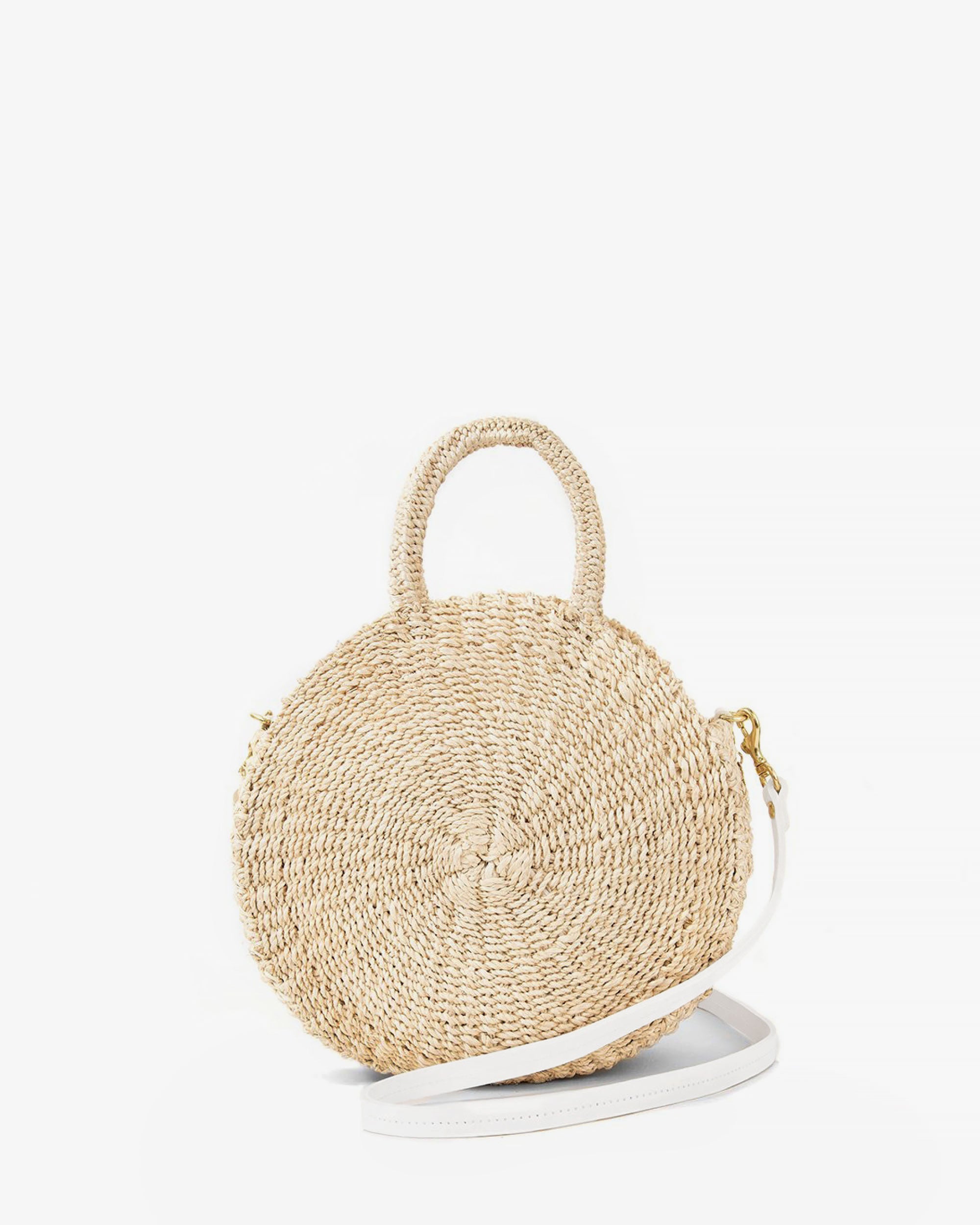 Clare V. Rattan Petit Moyen Messenger in Cream - Bliss Boutiques