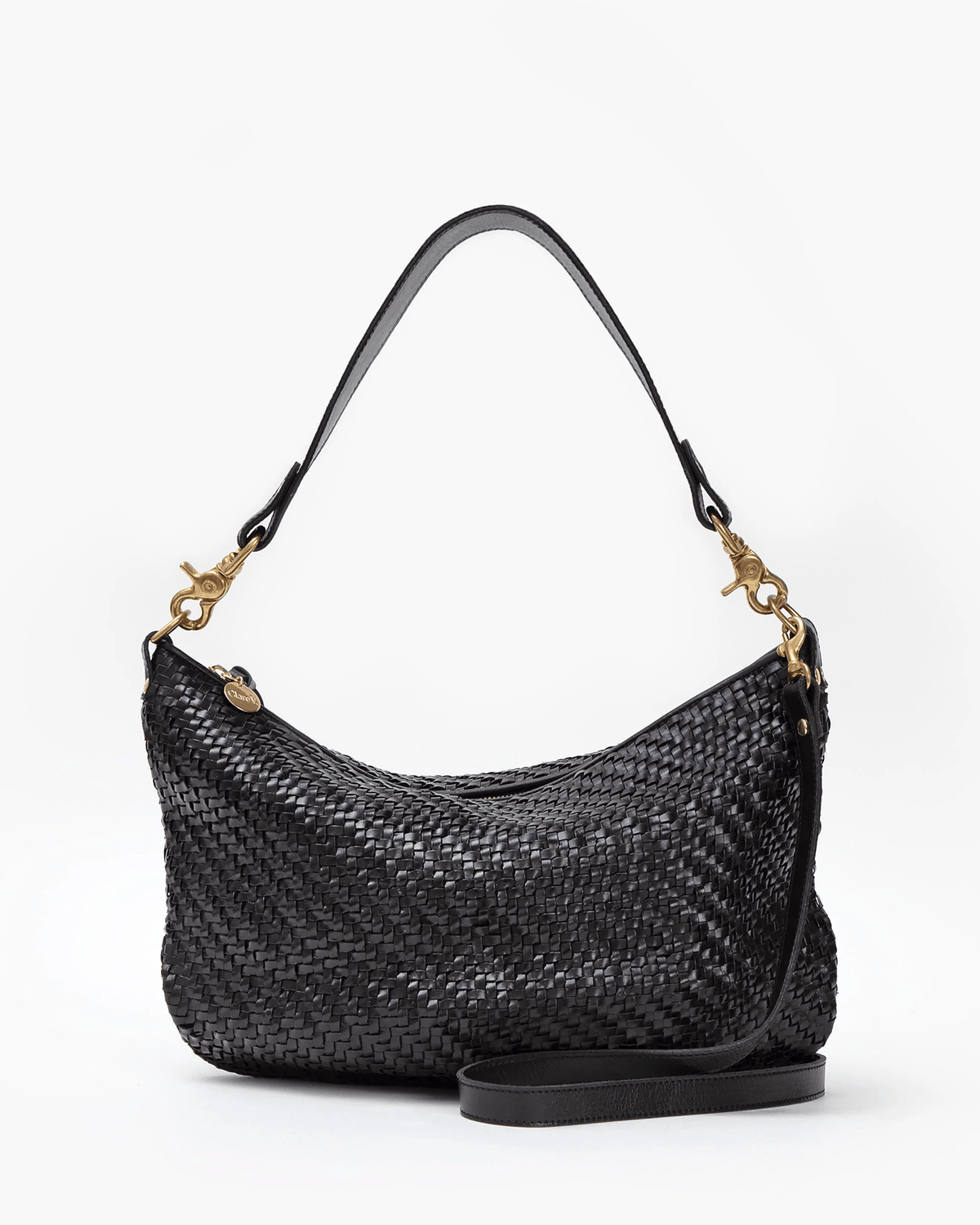 Clare V. Clothing Black Moyen Messenger in Black Zig Zag