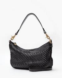 Clare V. Clothing Black Moyen Messenger in Black Zig Zag