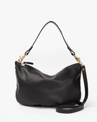 Clare V. Moyen Messenger - Velvet Leather - Black - Bliss Boutiques