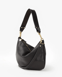 Clare V. Accessories Black Moyen Messenger - Velvet Leather - Black