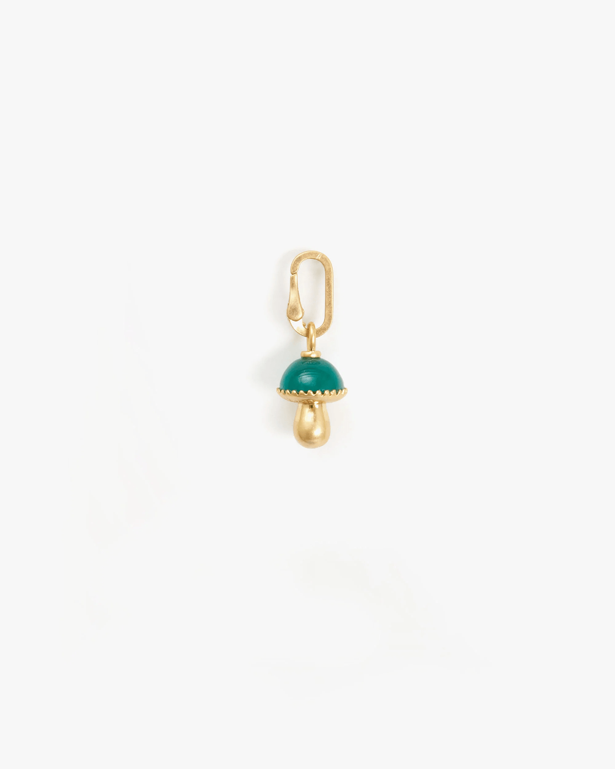 Clare V. Jewelry Mushroom Charm in Jade/Vintage Gold