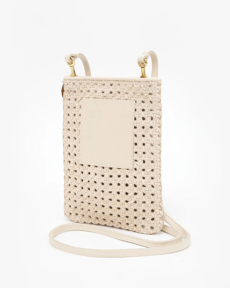 Clare V. Rattan Foldover Clutch w/ Tabs in Cream - Bliss Boutiques