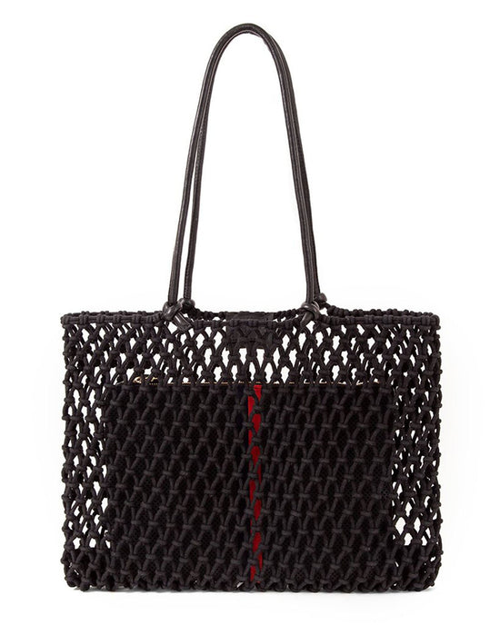 Clare V. Accessories Black / OS Sandy Woven Bag in Black
