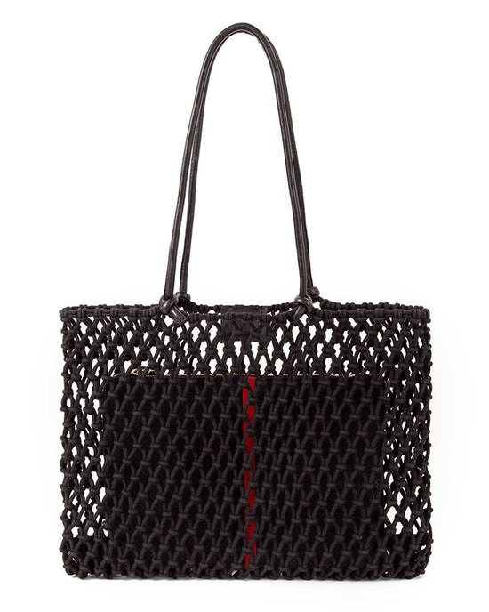 Clare V. Sandy Woven Bag in Black 