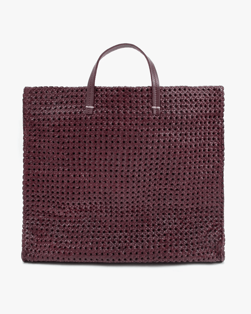Clare V. Accessories Plum Simple Tote in Plum Rattan