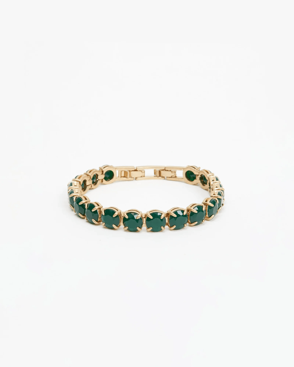 Clare V. Jewelry Stone Tennis Bracelet in Deep Sea/Vintage Gold
