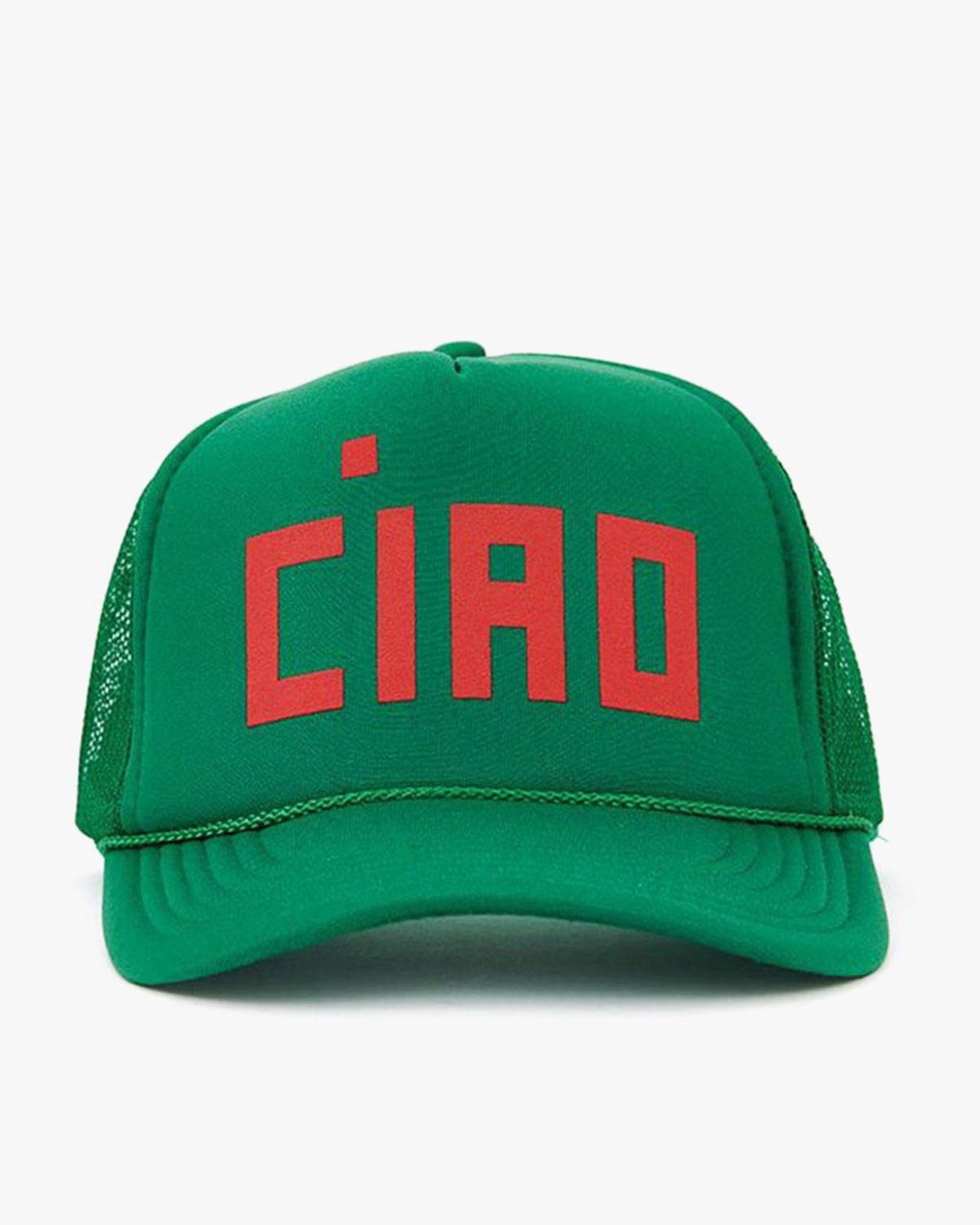 Clare V. Trucker Hat - Block Ciao - Green - Bliss Boutiques