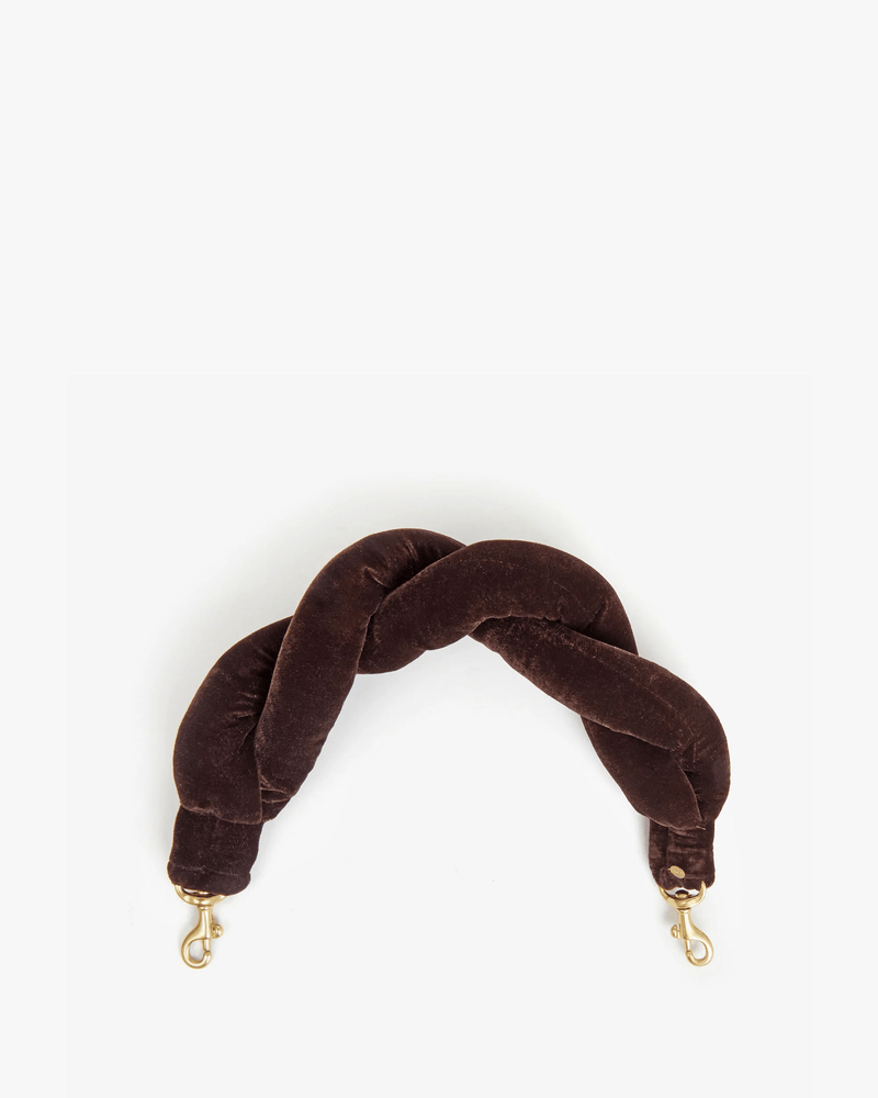 Clare V. Twisted Puff Top Handle in Tobacco Velvet
