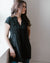 CP Shades Clothing Cap Sleeve Regina in Black HW Linen Twill