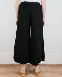 CP Shades Cropped Wendy Pant in Black Heavy Weight Linen 