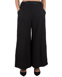 CP Shades Cropped Wendy Pant in Black Heavy Weight Linen 
