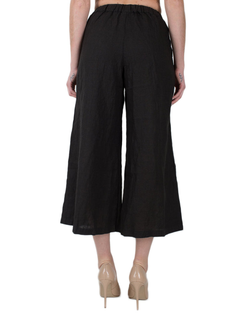 CP Shades Clothing Cropped Wendy Pant in Black Linen