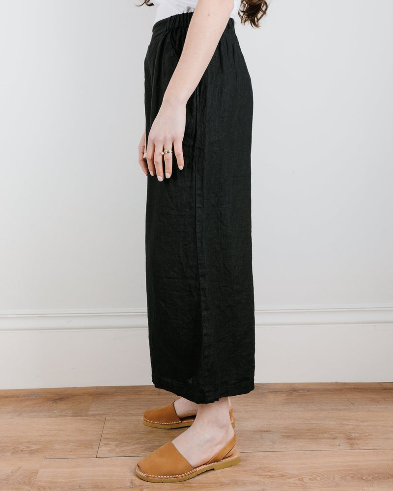 CP Shades Clothing Cropped Wendy Pant in Black Linen