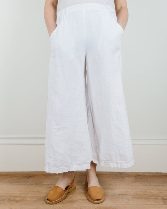 CP Shades Cropped Wendy Pant in White Heavy Weight Linen 
