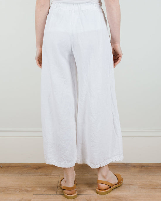 CP Shades Cropped Wendy Pant in White Heavy Weight Linen 