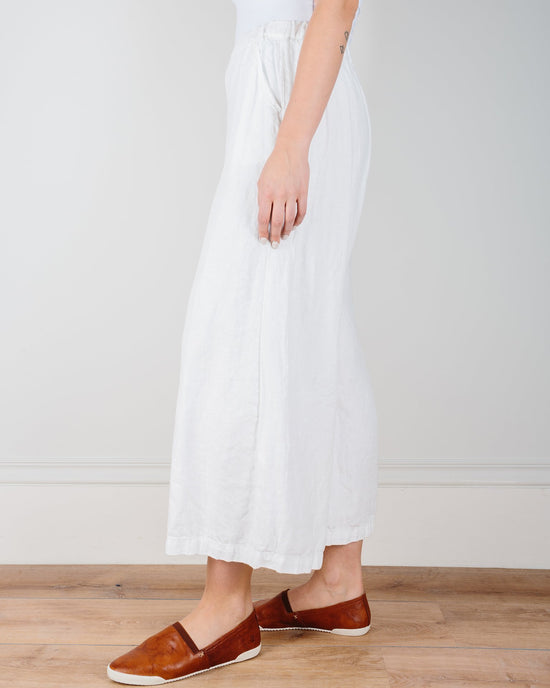 CP Shades Cropped Wendy Pant in White Heavy Weight Linen 