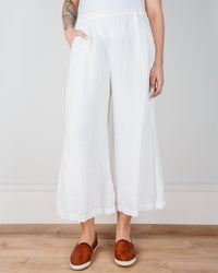 CP Shades Cropped Wendy Pant in White Heavy Weight Linen 