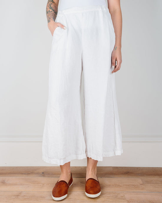 CP Shades Cropped Wendy Pant in White Heavy Weight Linen 